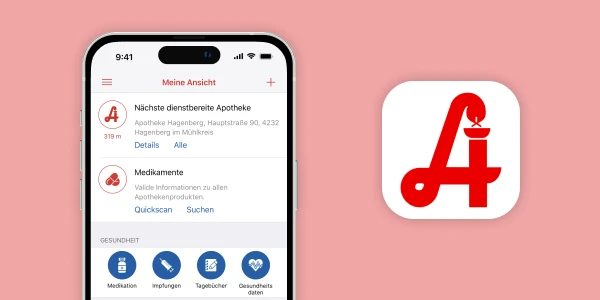 Smartphone mit Apo App der Österreichischen Apothekerkammer