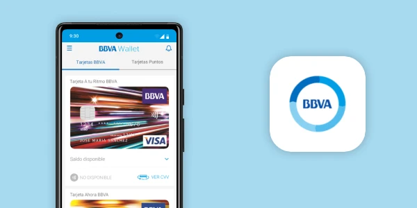 Smartphone mit BBVA Wallet von bluesource