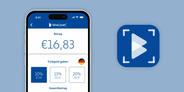 Smartphone mit Bluescan App von bluesource