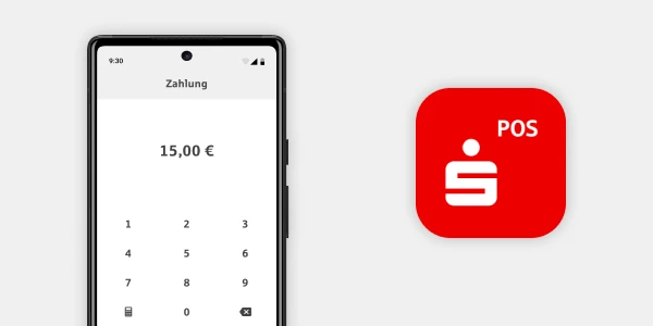 Smartphone with Sparkasse POS app from bluesource