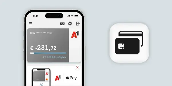 Smartphone mit A1 Mastercard App für paybox Bank von bluesource