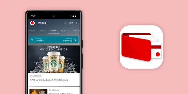 Smartphone with Vodafone Wallet app from bluesource