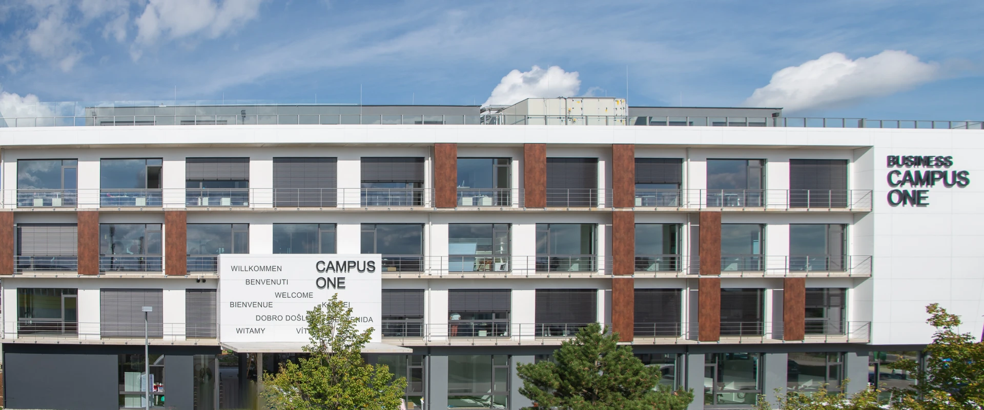 View of the Business Campus One building